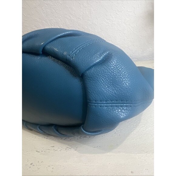 Coach Lily(2017) Teal Blue Pebbled Leather Handbag Purse Shoulder Bag - Picture 5 of 12